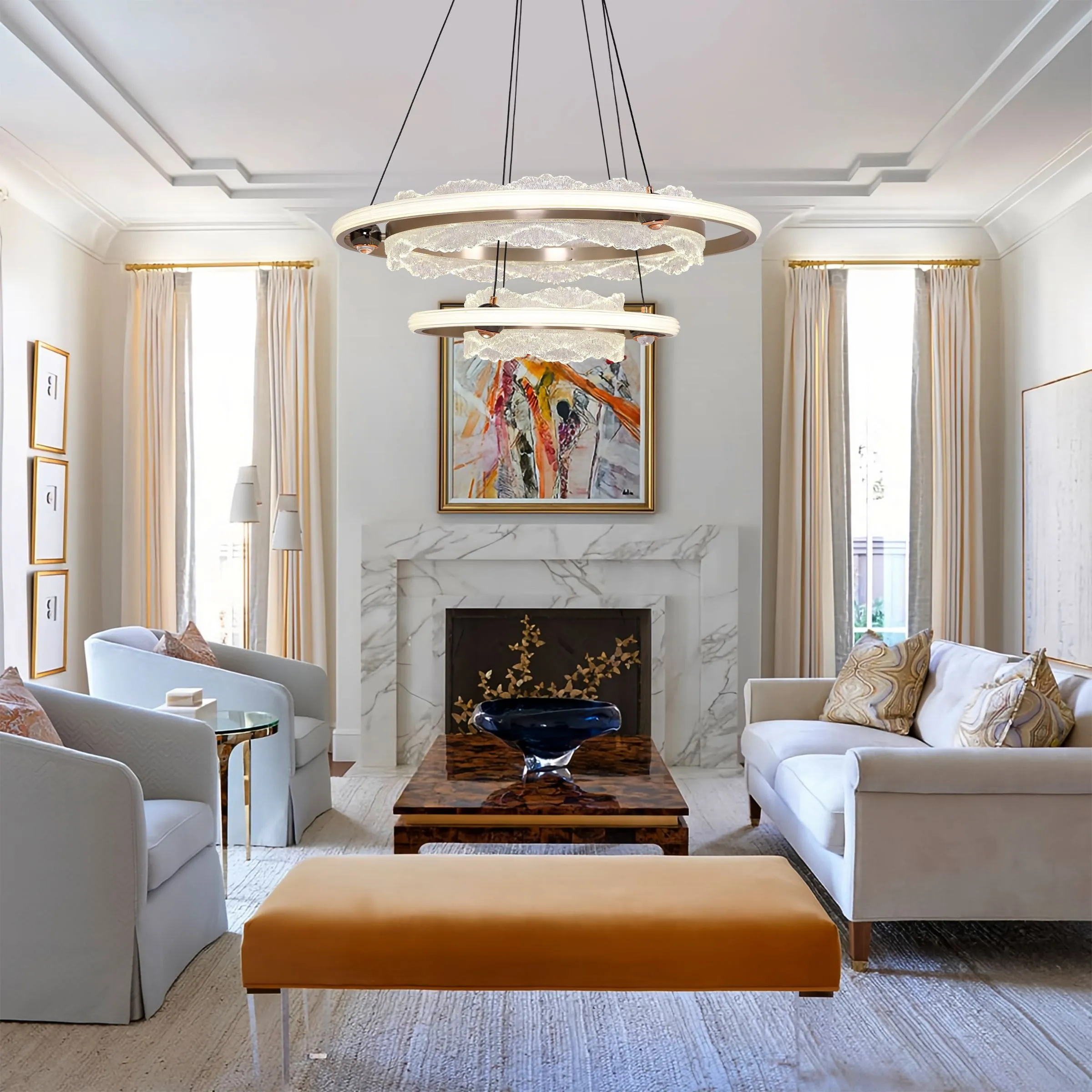 Round Pendant Light with LED - Silver, Aluminum image