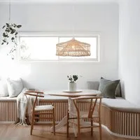 Shallow Pendant Light Handwoven - Natural, Rattan