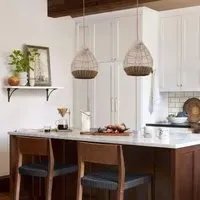 Teardrop Pendant Light Handwoven - Brown, Rattan