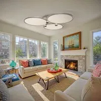 Three-Ring Ceiling Light with Remote - Aluminium