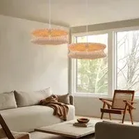 Woven Pendant Light with Adjustable Cord - Natural