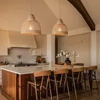 Woven Pendant Light with LED - Natural, Rattan