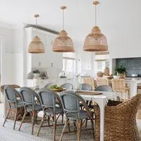 Woven Pendant Light with LED - Natural, Rattan