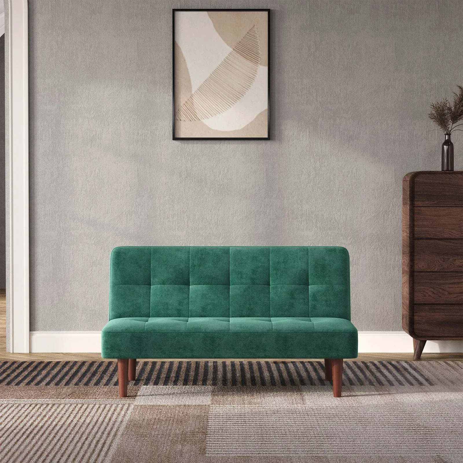 2-Seater Convertible Sofa Bed - Fabric