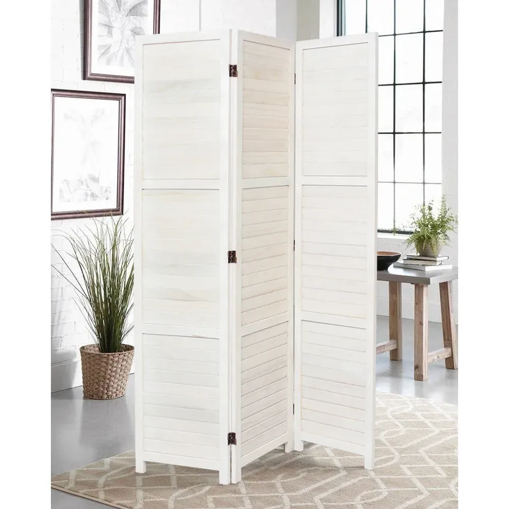 3-Panel Folding Room Divider - Paulownia Wood