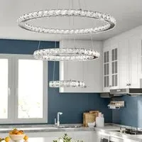 3-Ring LED Chandelier Pendant - Crystal