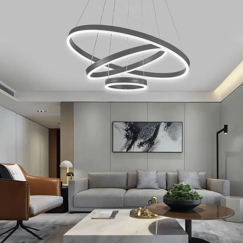 3-Ring LED Pendant Light - Black, Aluminum image