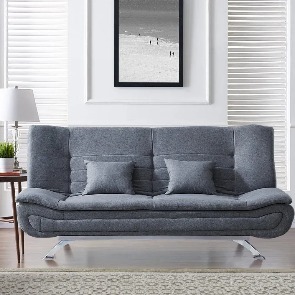 3-Seater Convertible Sofa Bed - Grey, Linen image