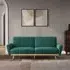 3-Seater Sofa Bed with Click Clack - Green, Velvet