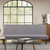 3-Seater Sofa Bed with High Legs - Grey, Fabric