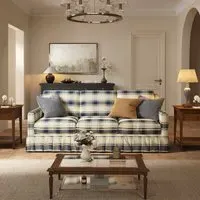 3-Seater Sofa with Removable Covers - Cotton Linen