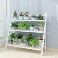 3-Tier Foldable Plant Stand - Natural, Wood