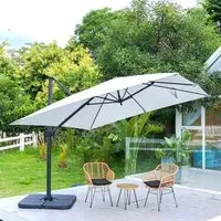 3x3m Cantilever Parasol with 360° Rotation - Polyester