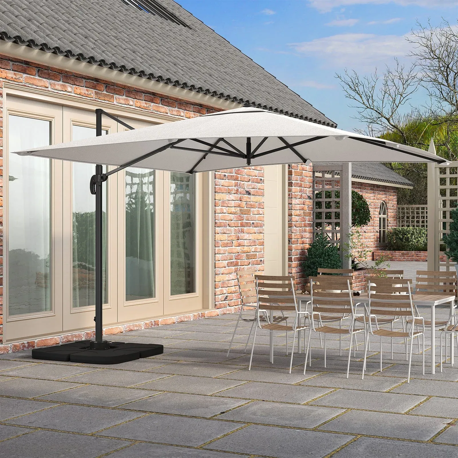 3x3M Cantilever Parasol with Water Tank - Steel image