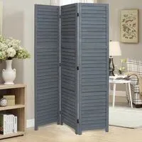 4-Panel Folding Room Divider - Paulownia Wood