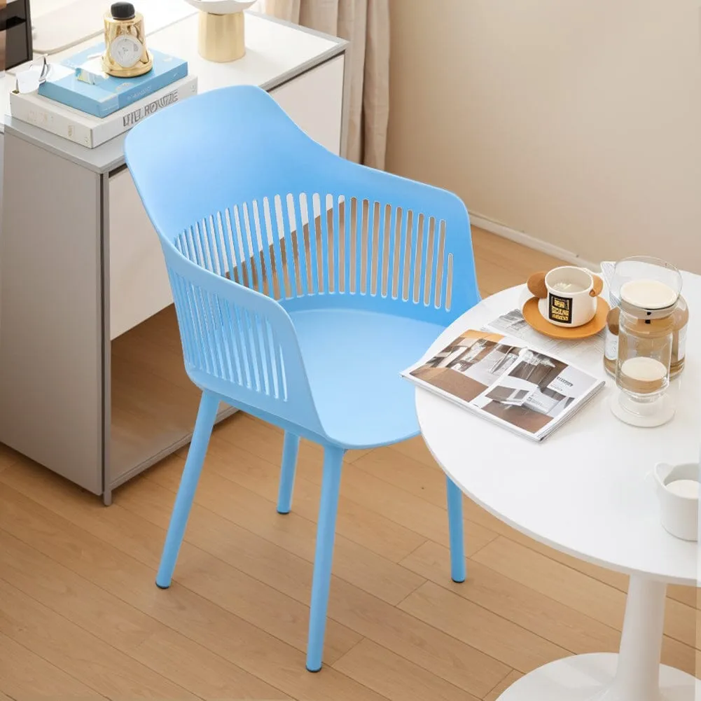 4-Piece Dining Chair Set - Blue, Plastic image