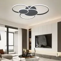 5-Ring LED Ceiling Light - Black, Acrylic