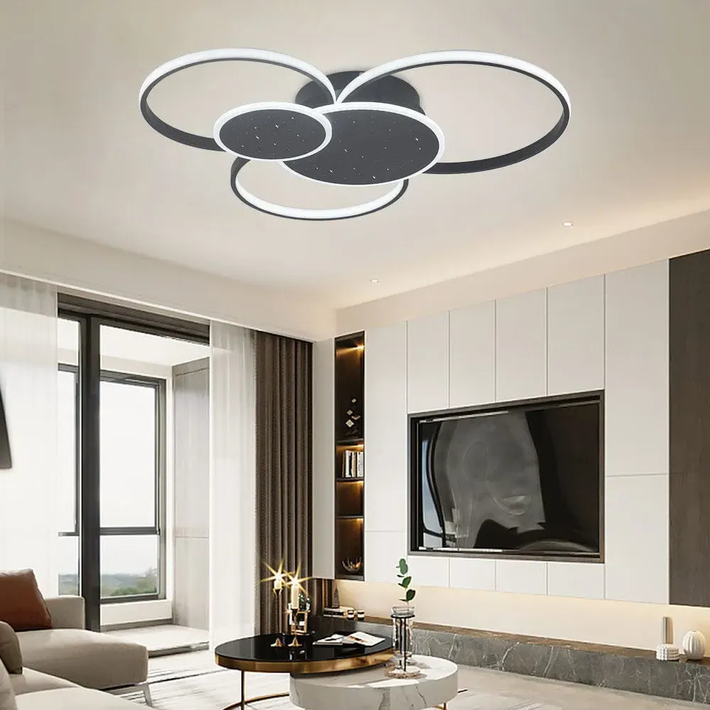 5-Ring LED Ceiling Light - Black, Acrylic image