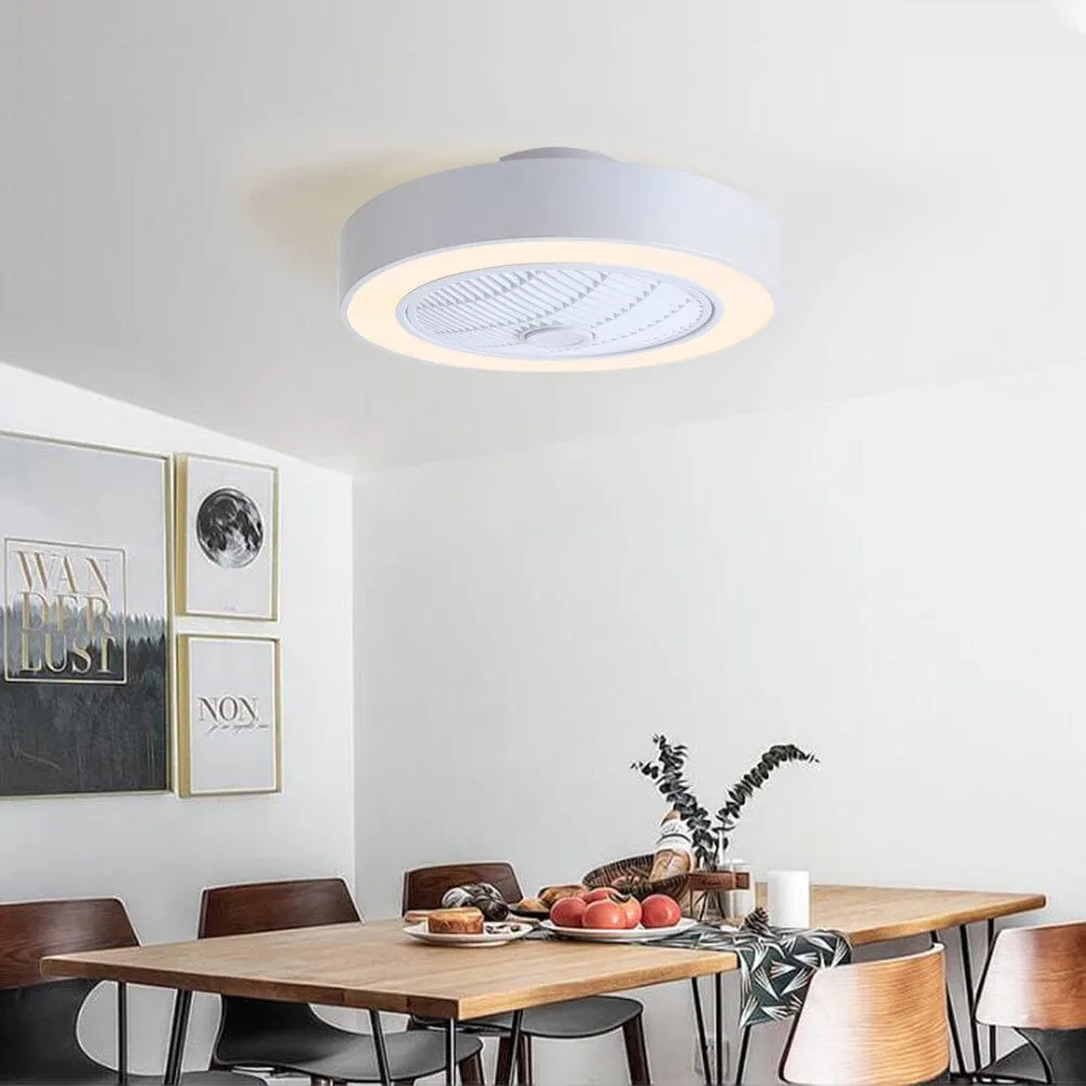 55cm Ceiling Fan with LED Light - White, Acrylic