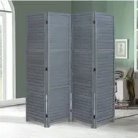 6-Panel Folding Room Divider - Paulownia Wood