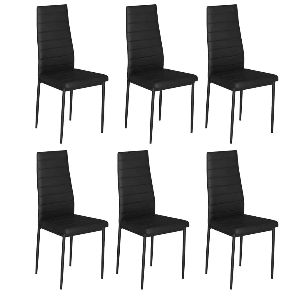 6-Piece Dining Chair Set - Faux Leather