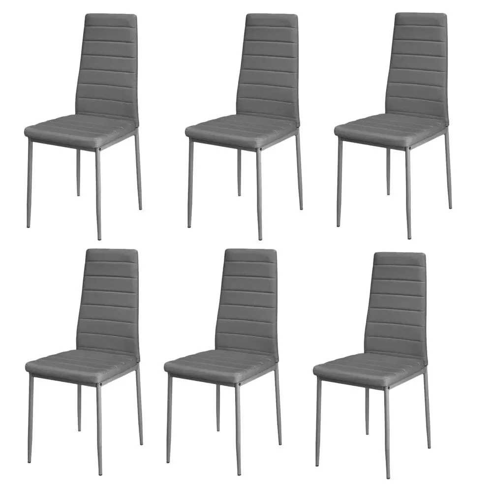 6-Piece Dining Chair Set - Faux Leather