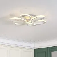 6-Ring LED Ceiling Light Dimmable - White, Metal
