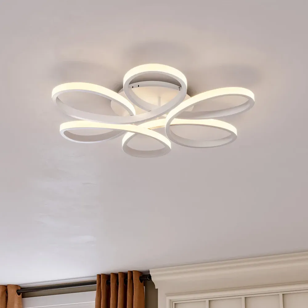 6-Ring LED Ceiling Light Dimmable - White, Metal image