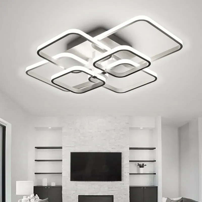 6-Square LED Ceiling Light - Steel, Acrylic image