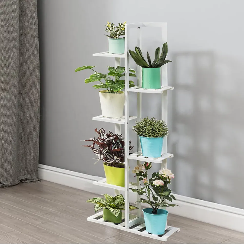 6-Tier Plant Stand Ladder Shelves - Wood