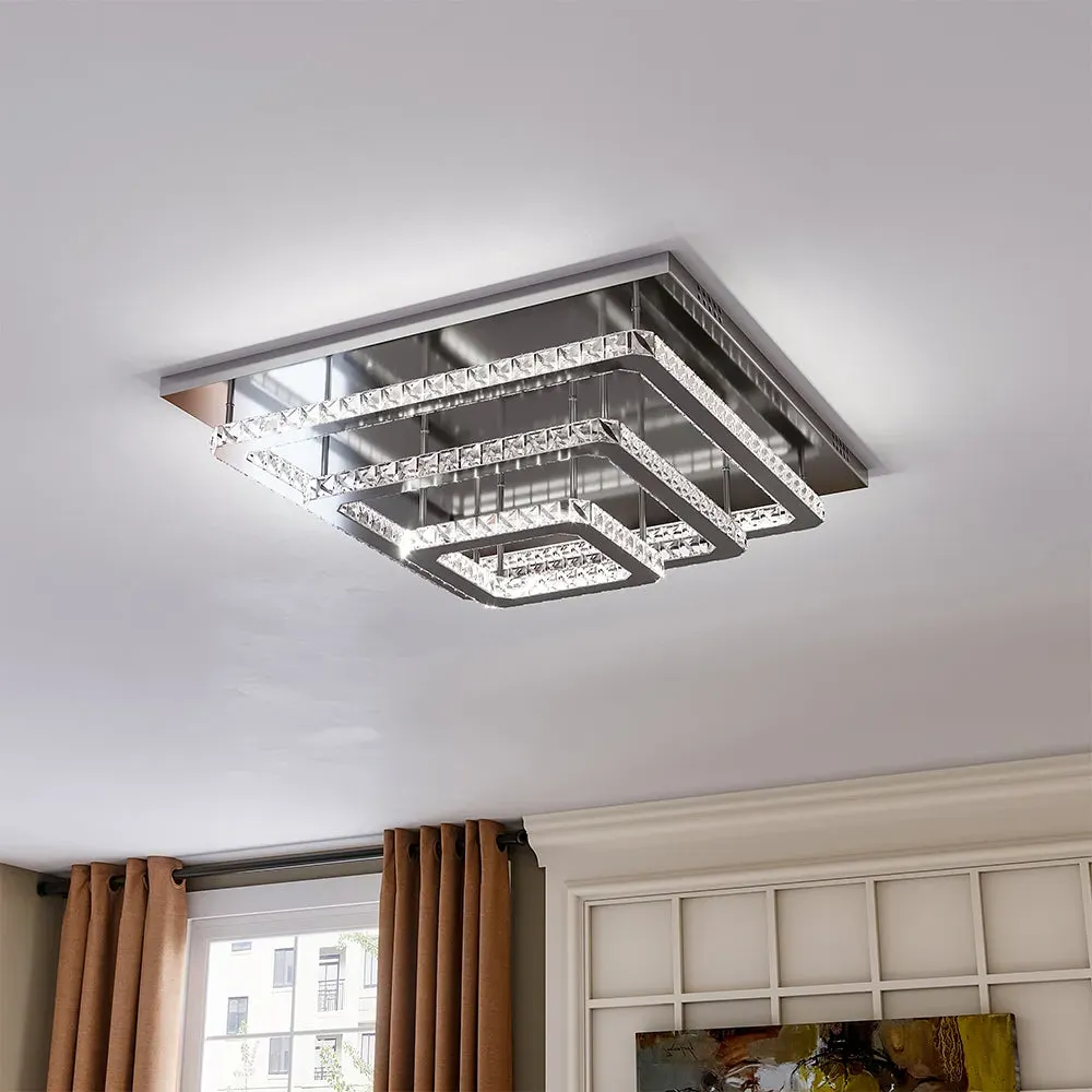 86W LED Crystal Ceiling Light - Steel, Crystal image