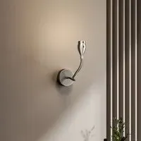 Adjustable Gooseneck LED Wall Light - Silver, Metal