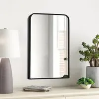 Arched Wall Mirror - Black, Aluminum Alloy