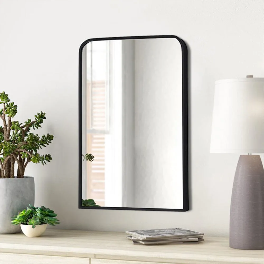 Arched Wall Mirror - Black, Aluminum Alloy