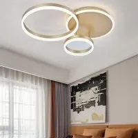 Circular LED Ceiling Light with Dimmer - Gold