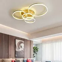 Circular LED Ceiling Light with Dimmer - Gold