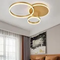 Circular LED Ceiling Light with Dimmer - Gold