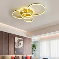 Circular LED Ceiling Light with Dimmer - Gold