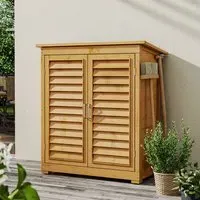 Compact Storage Shed with Shelves - Wood