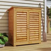 Compact Storage Shed with Shelves - Wood