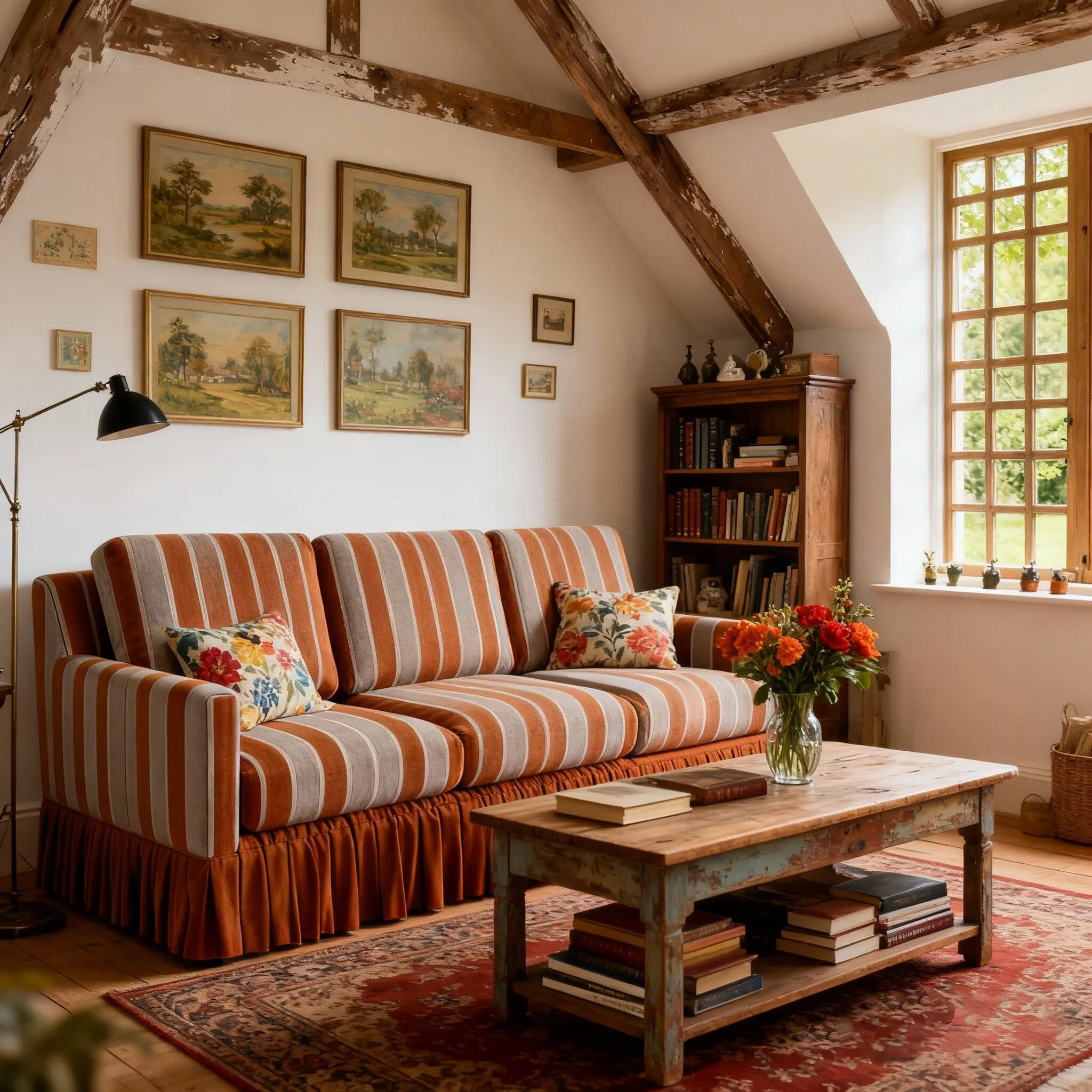 Country Check Sofa with Washable Covers - Cotton