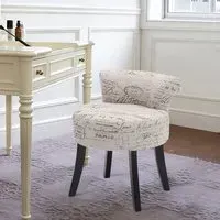 Dressing Stool with Curved Seat - Tech Fabric