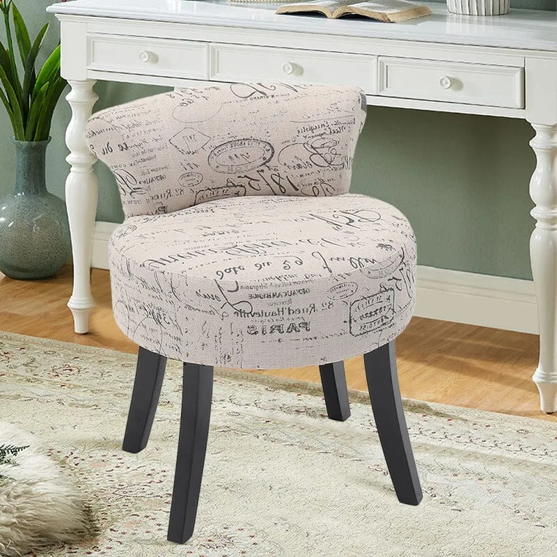 Dressing Stool with Curved Seat - Tech Fabric