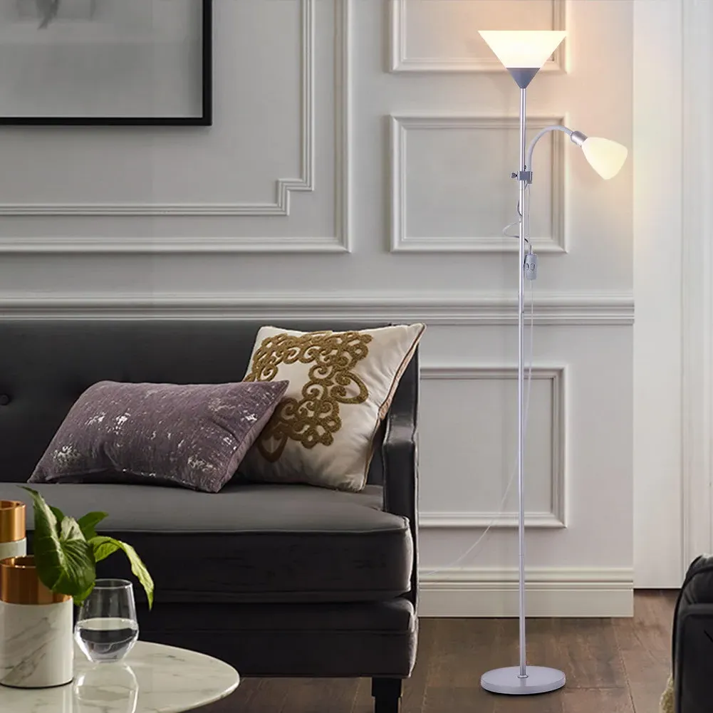 Dual-Head Floor Lamp Adjustable - Metal