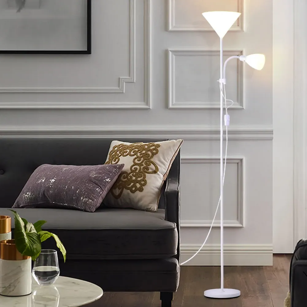 Dual-Head Floor Lamp Adjustable - Metal