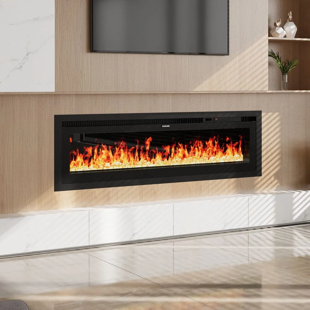 Electric Fireplace with Remote - Black, Glass
