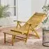 Foldable Recliner Chair with Footrest - Natural, Bamboo