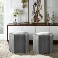 Hexagon Ottoman with Storage - Pink, Velvet