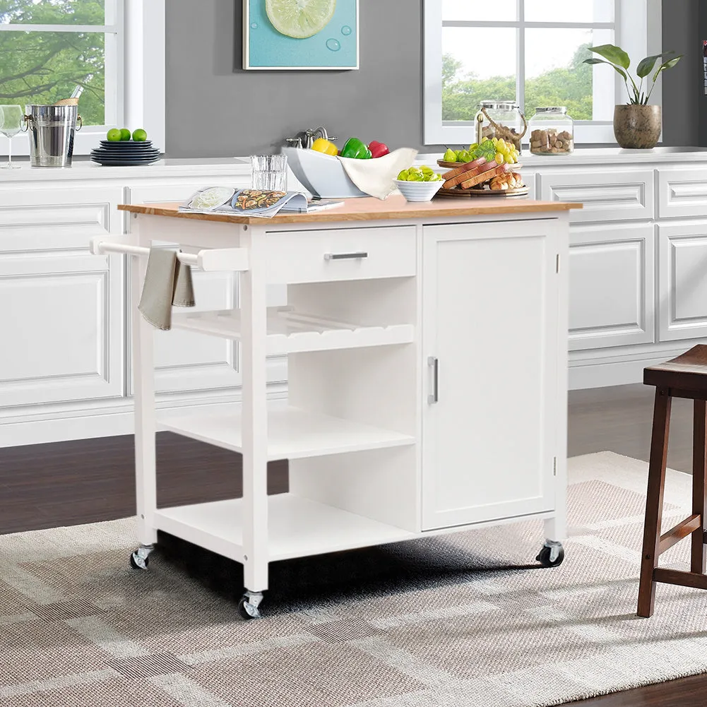 Kitchen Trolley with Storage - White, Wood image