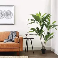 Large Artificial Potted Tree - Green, Plastic